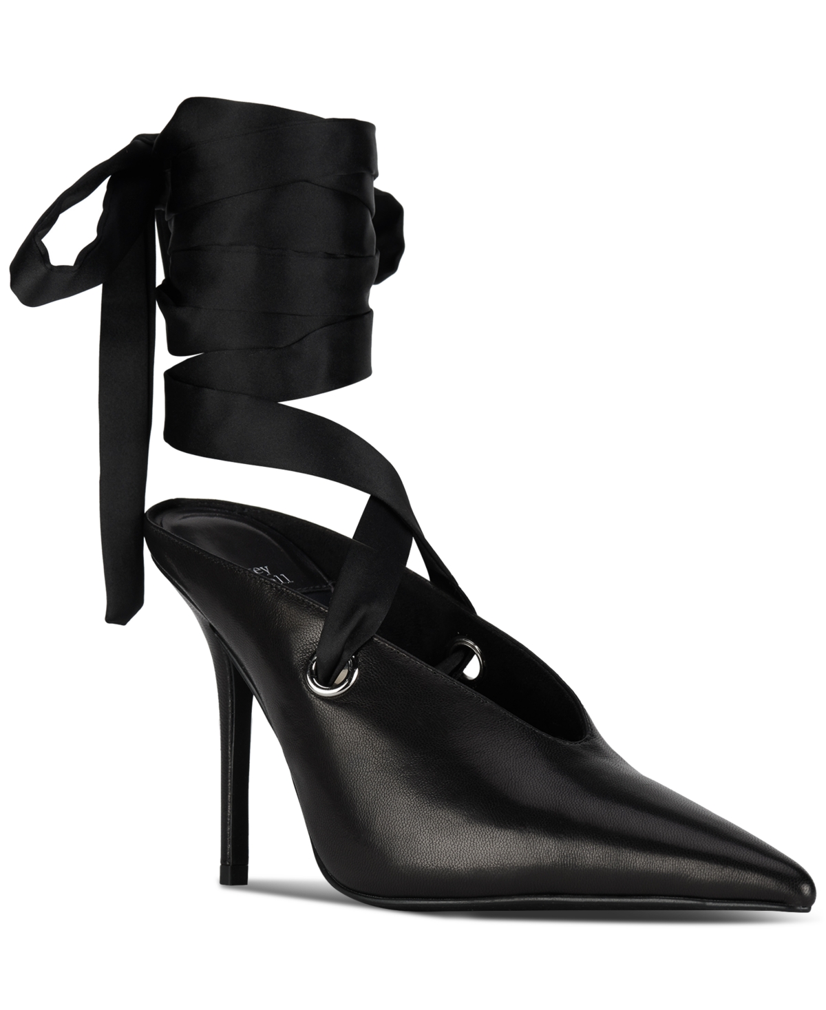 Grateau Sculpted High-Heel Lace-Up Mules - Pink