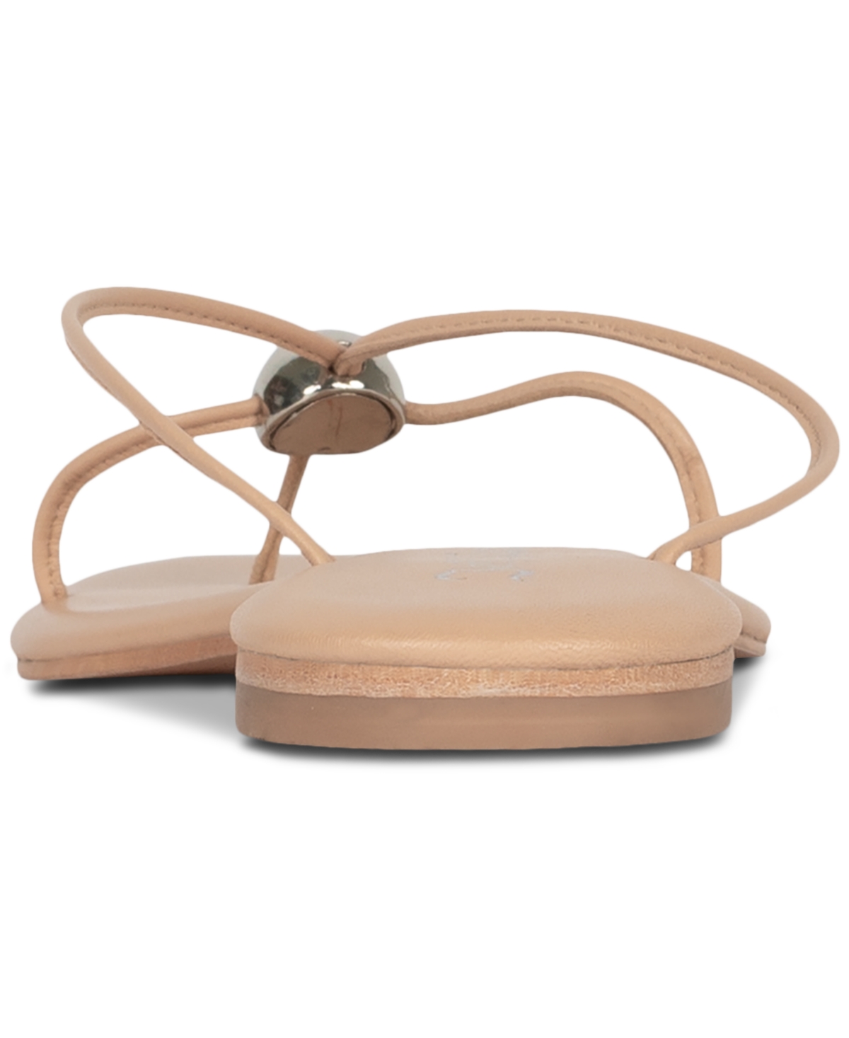 Shop Jeffrey Campbell Cherished Dome-stud Strappy Flat Sandals In Buff,silver