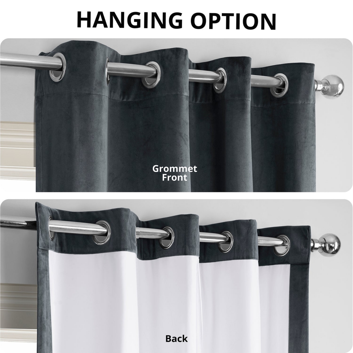 Half Price Drapes Distance Blue Grey Grommet Signature Velvet Blackout Curtain