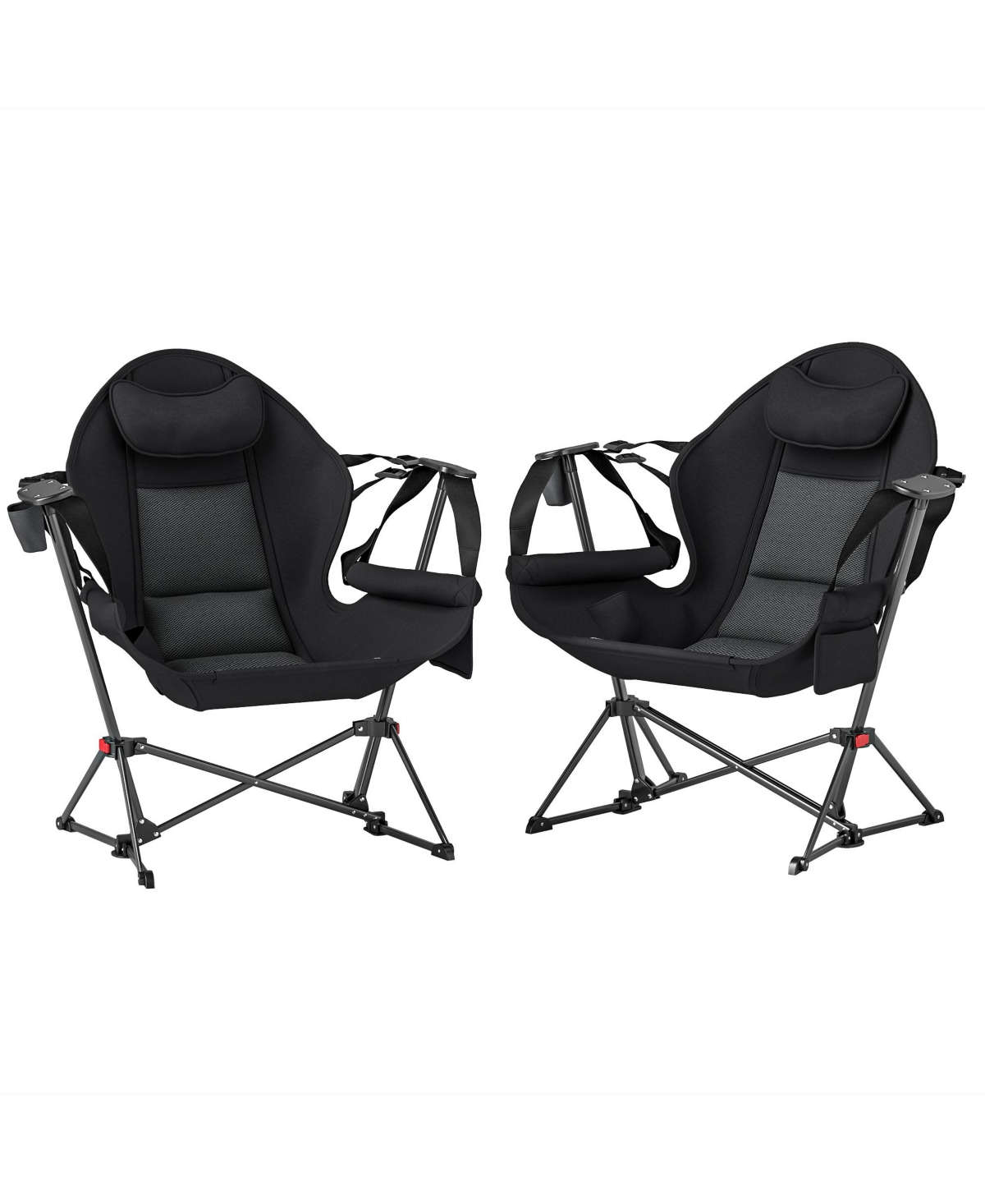 Hammock Camping Chair Set of 2 with Adjustable Back, - Gray