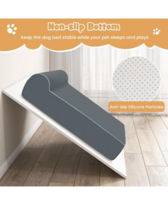 Orthopedic Dog Bed with Headrest and Removable Washable Cover-Grey