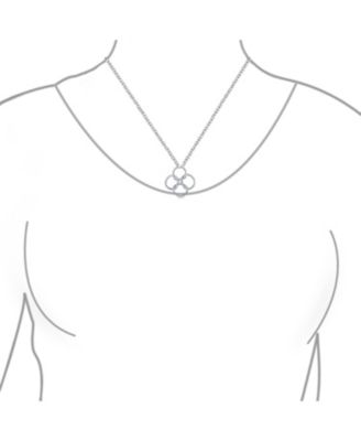 BFF Eternal Friendship Pendant Necklace with Interlocking Infinity Circles in Silver