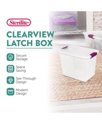 27 Qt ClearView Latch Storage Stackable Bin with Latching Lid, 6 Pack