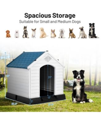 Dog House Made of Plastic with Ventilation System and Fastening Device