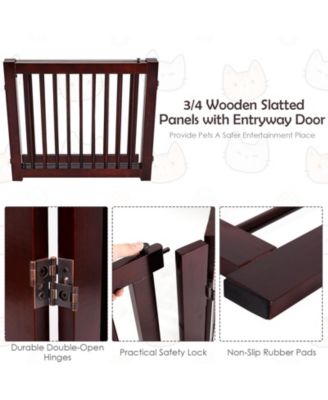 24 Inch Configurable Folding 3 Panel Wood Dog Fence
