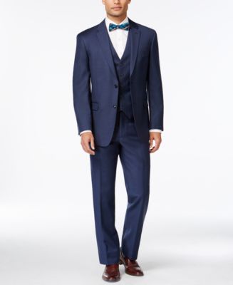 Tommy Hilfiger Blue Sharkskin Classic-Fit Suit Separates - Suits & Suit ...