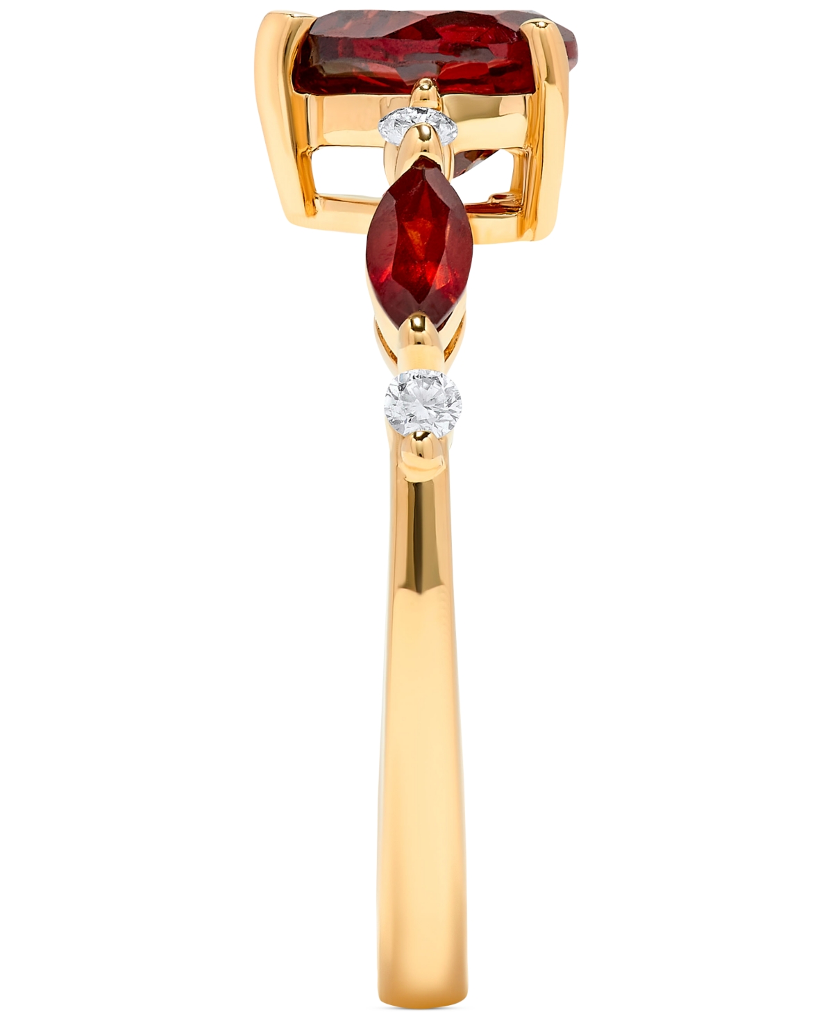 Macy's Garnet (1-7/8 Ct. T.w.) & Diamond (1/10 Ct. Tw.) Heart Ring In 14k Gold In Garnet