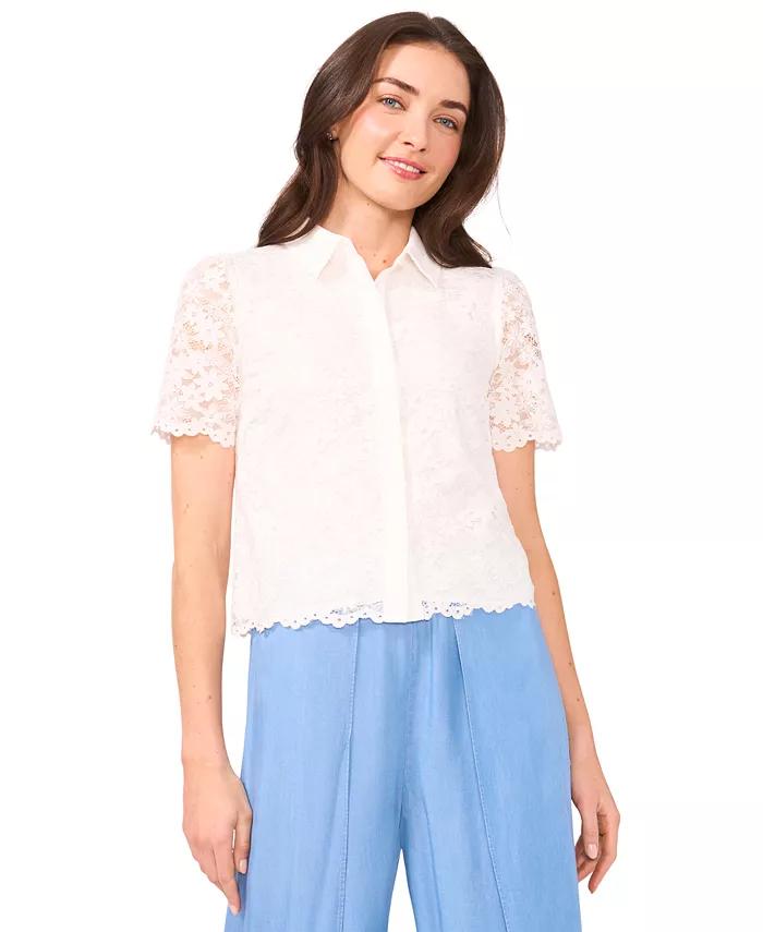 Women's Lace Short-Sleeve Shirt - thumbnail 2