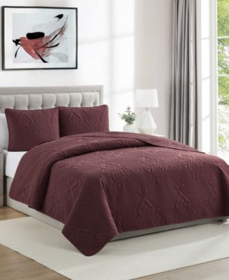 Solomun Pinsonic Damask 3-Pc. Quilt Set, King