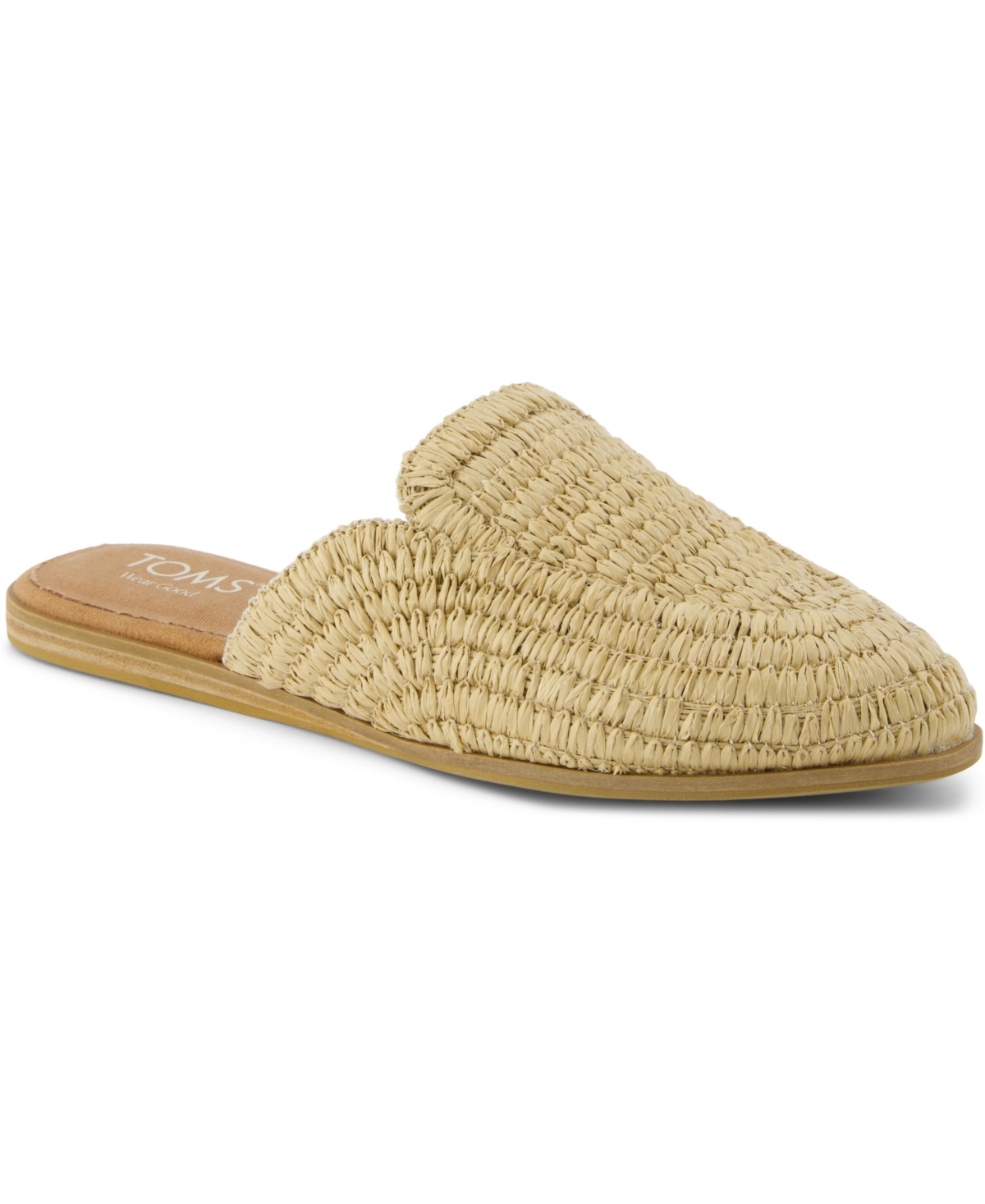 Toms Jade Mule In Almond Engineered Raffia