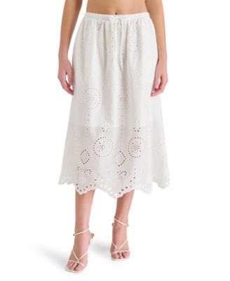 Women's Anaisa Tie-Waist Eyelet Midi Skirt
