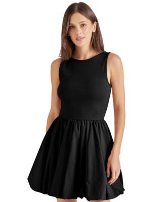 Women's Palermo Mixed-Media Bubble-Hem Fit & Flare Dress