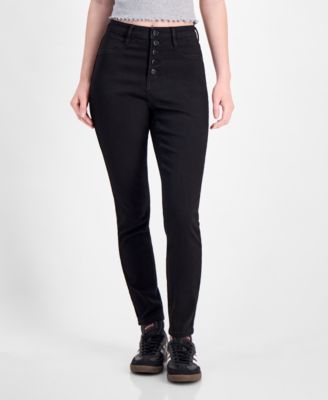Juniors' High-Rise Curvy Skinny Jeans With Back Yoke Seam Detail