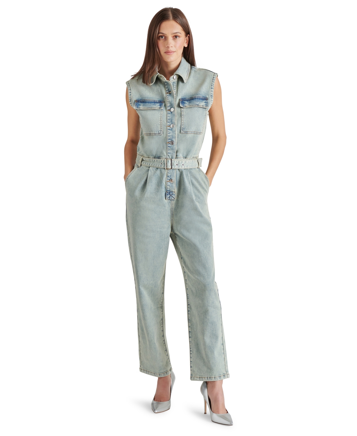 Women's Olynne Sleeveless Tie-Waist Jumpsuit - Stone Blue