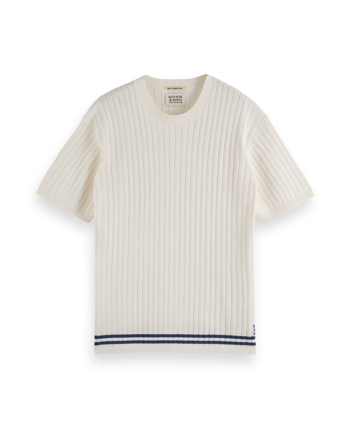 Scotch & Soda Men's Structured Knitted T-shirt In Swan
