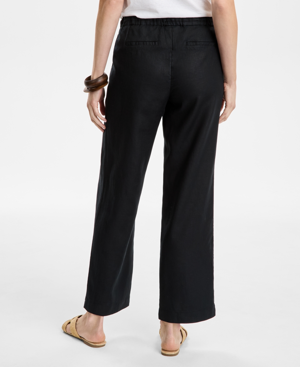 CHARTER CLUB WOMEN'S 100% LINEN DRAWSTRING PANTS, CREATED FOR MACY'S 