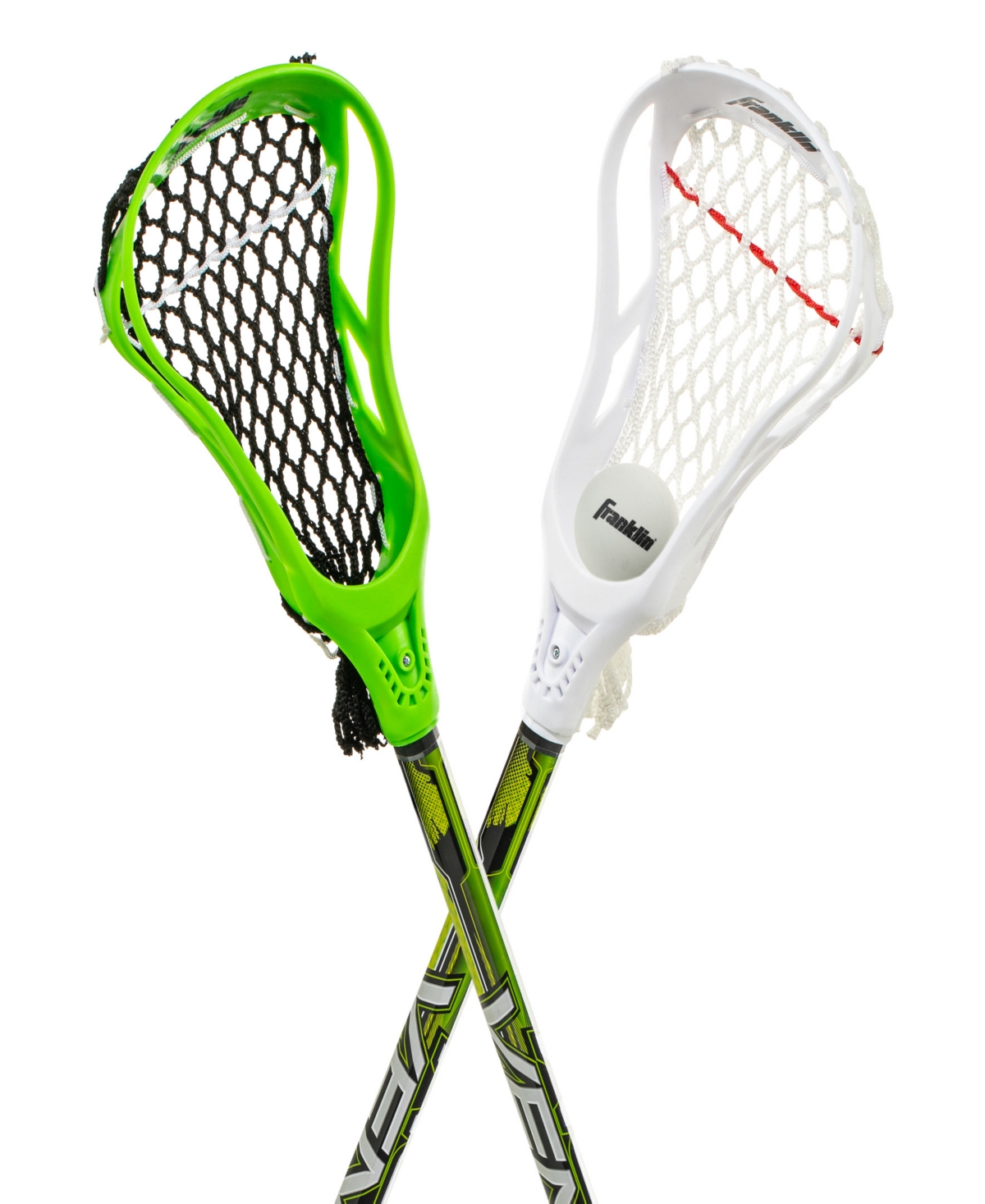 Franklin Sports Youth Lacrosse Practice Stick and Ball Set - Green/White
