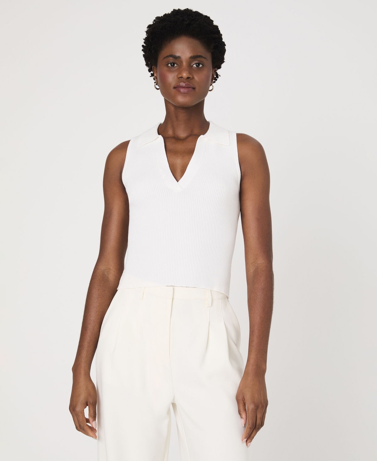 Women's Cotton Mozza V-Neck Sleeveless Sweater - Marine