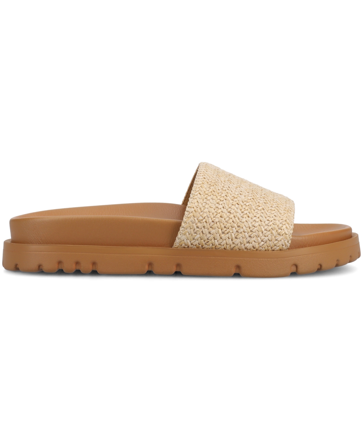 Shop Journee Collection Women's Starr Slide Footbed Flat Sandals In Natural