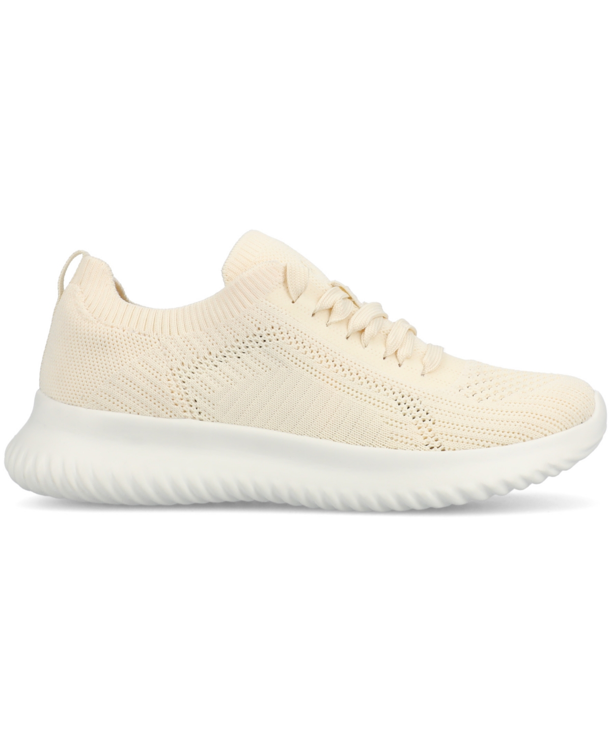 Journee Collection Women's Brena Lace Up Sneakers In Cream