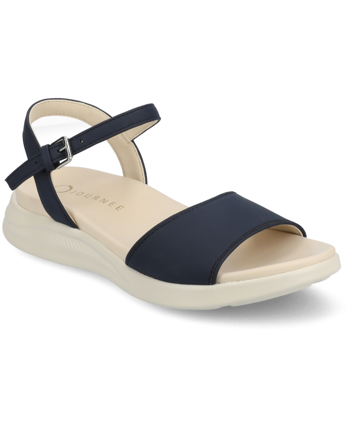 Shop Journee Collection Women's Jaylee Comfort Footbed Sandals In Navy