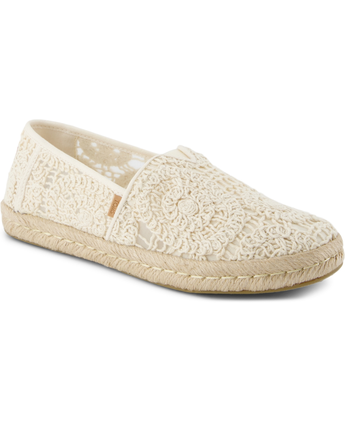 Toms Classic Alpargata Slip-on In Natural Crochet Lace