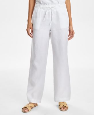 Women's 100% Linen Drawstring Pants, Created for Macy's