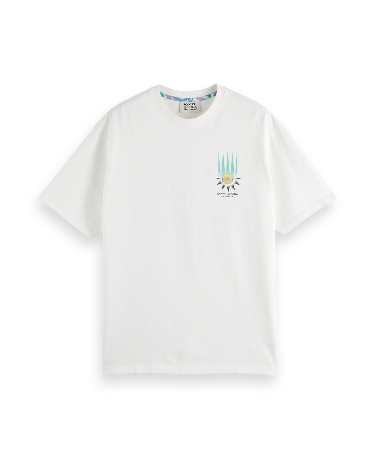 Scotch & Soda Men's Front And Back Artwork T-shirt In Off White