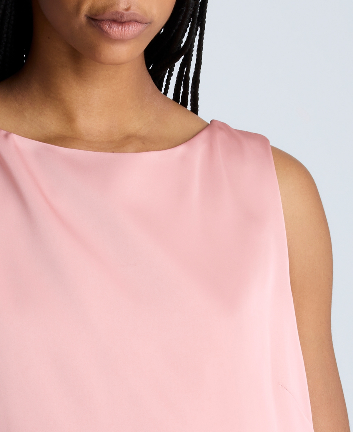 Kenneth Cole Sleeveless Open Back Shift Dress In Rose