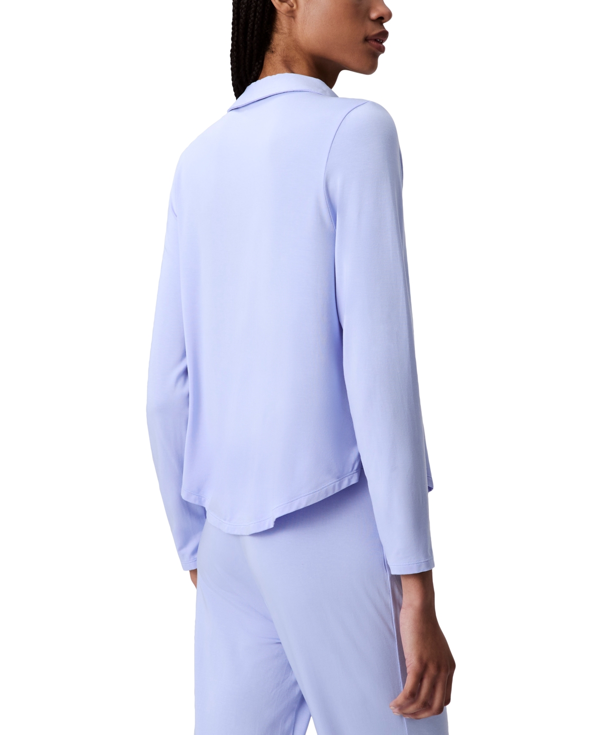 Calvin Klein Women's Collared Button-front Sleep Shirt Qs7475 In Blue