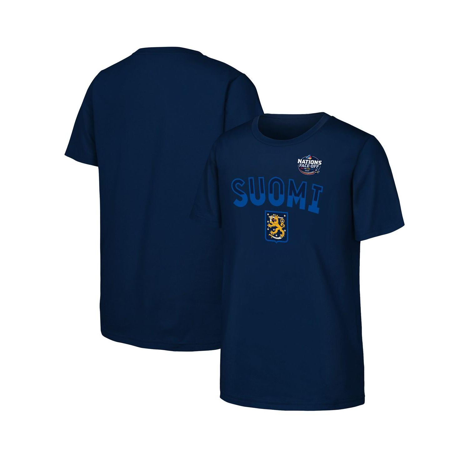 Big Boys and Girls Navy Finland 2025 4 Nations Face-Off Primary Logo T-Shirt