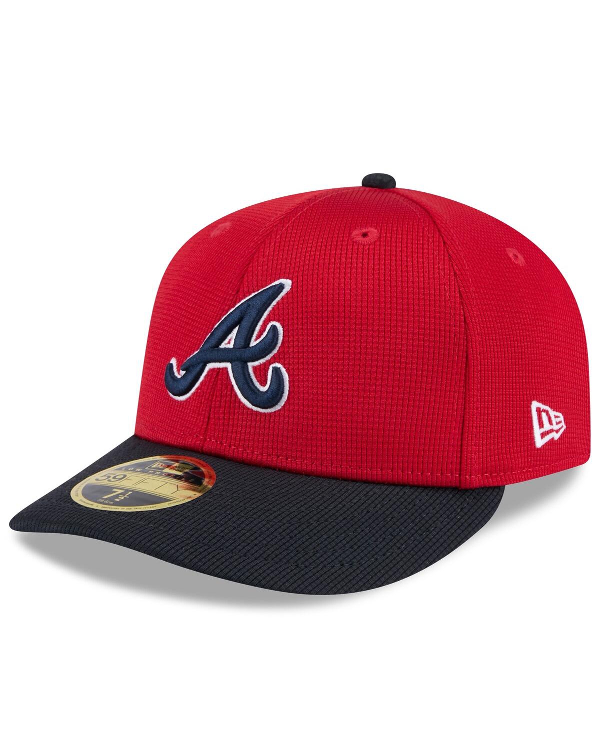 Shop New Era Men's Red/navy Atlanta Braves 2025 Spring Training Low Profile 59fifty Fitted Hat In Red,navy