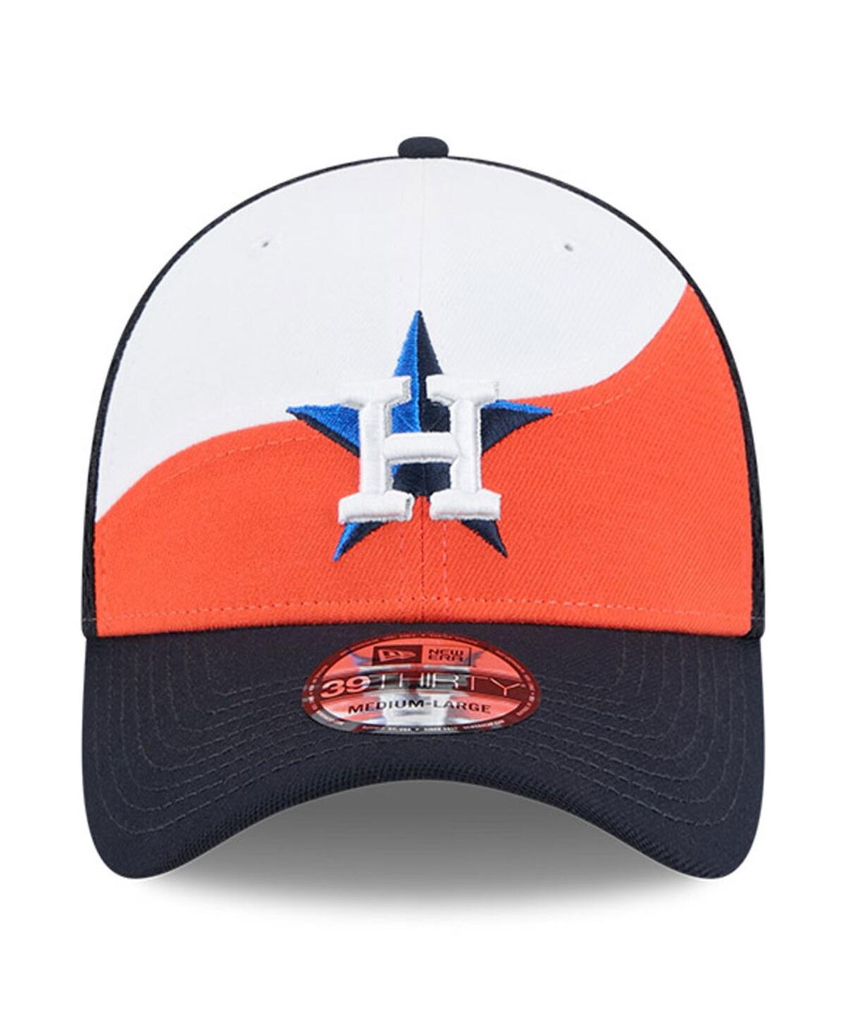 New Era Men's Orange/navy Houston Astros 2025 Spring Training 39thirty Flex Hat In Orange,navy