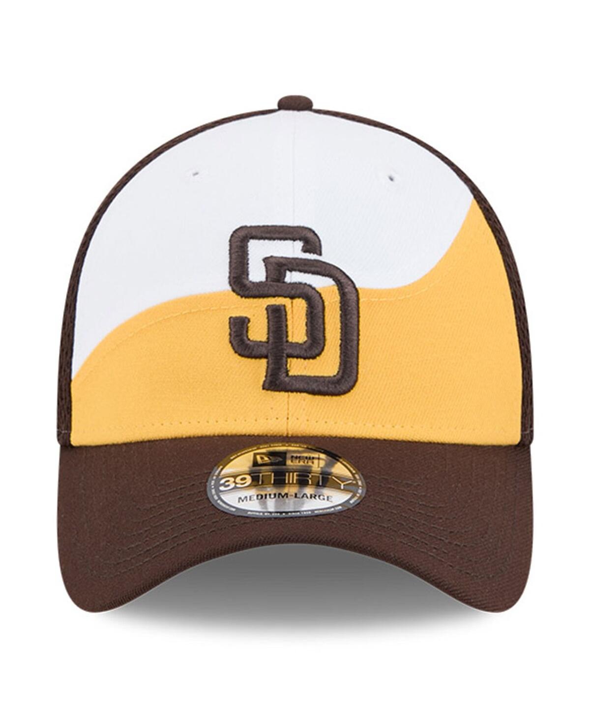New Era Men's Gold/dark Brown San Diego Padres 2025 Spring Training 39thirty Flex Hat In Gold,dark Brown