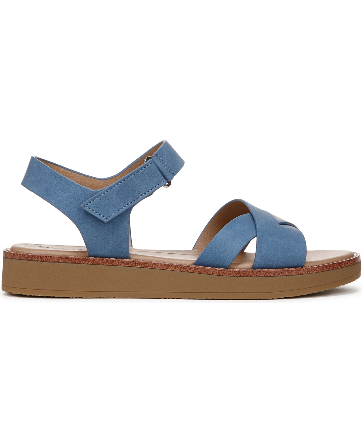 Shop Lifestride Women's Wren Strappy Platform Sandals In Blue Faux Leather