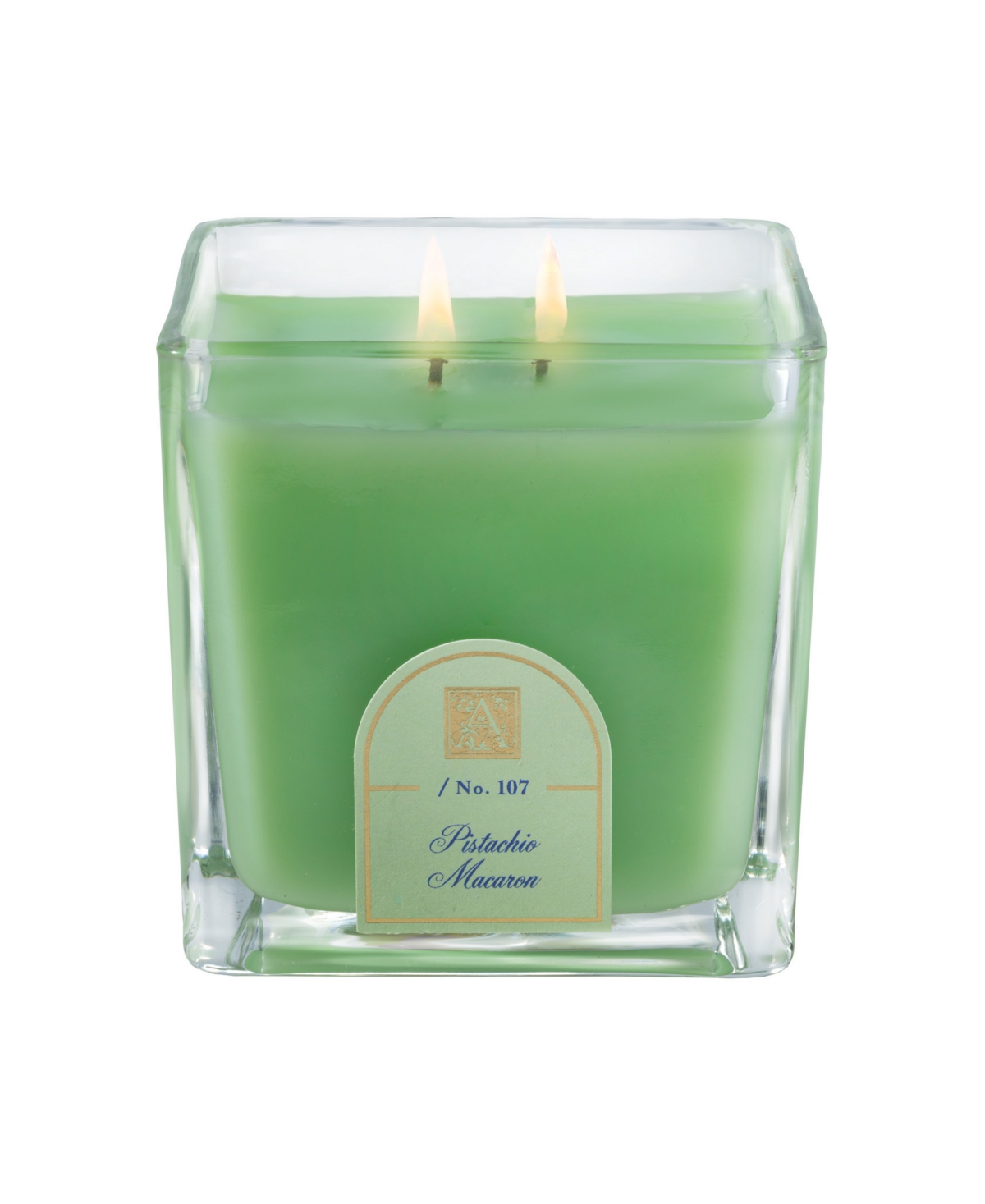 Pistachio Macaron Cube Glass Candle, 12 oz. - Green