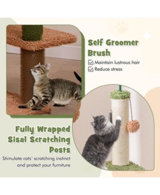Multilevel Cat Tree with Scratching Posts, Rope, Plush Perch & Toy Bed Cozy & Fun Play Tower for Cats