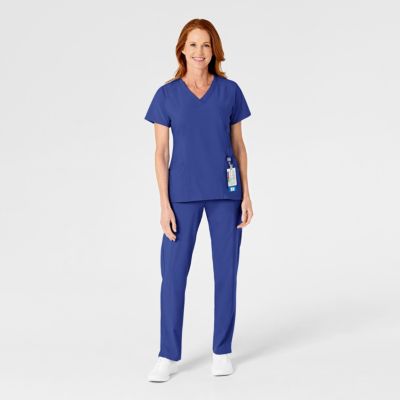 Petite W123 Flat Front Cargo Scrub Pant