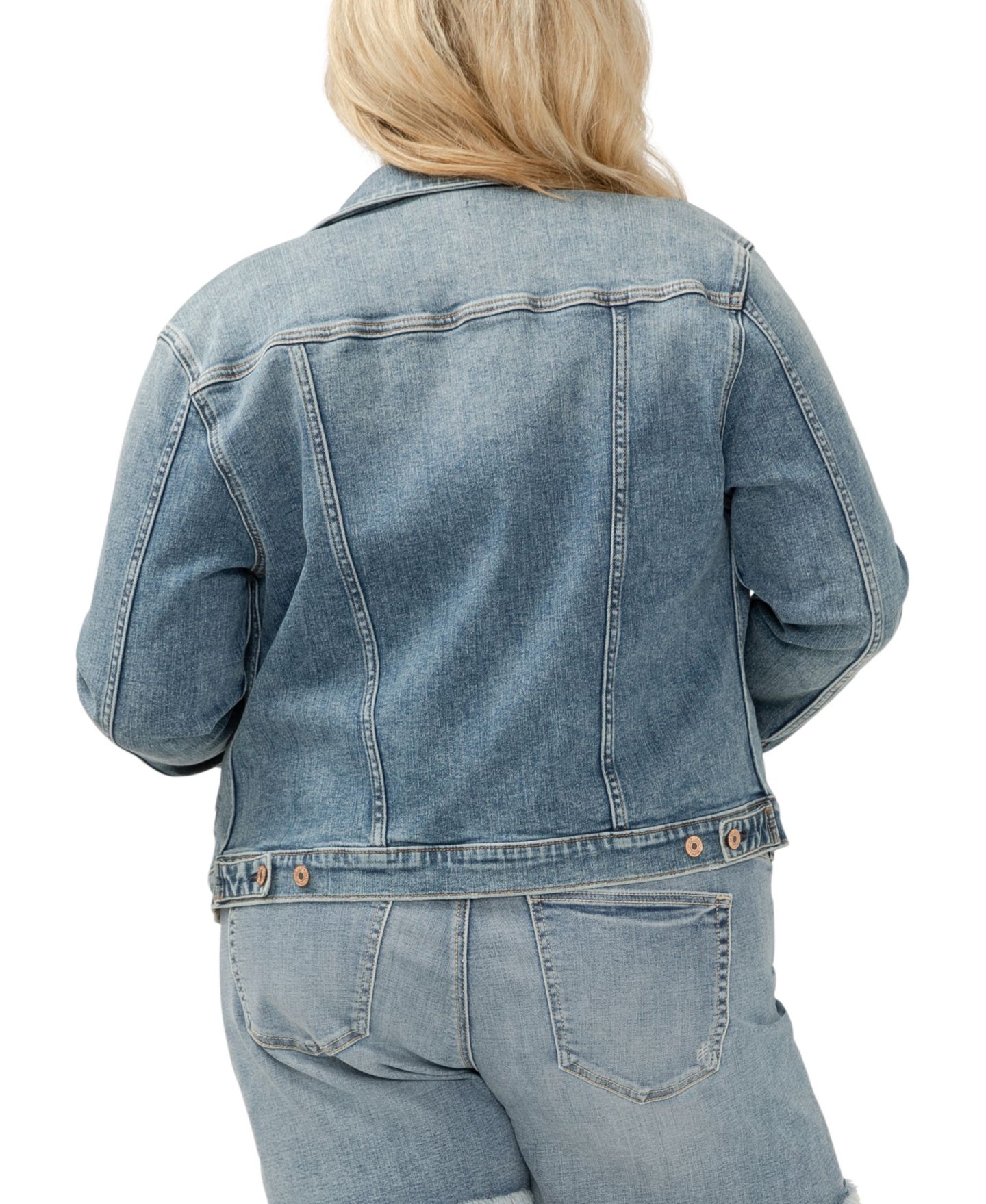 Женская куртка Silver Jeans Co. Plus Size Notched Crop Jean, цвет: Индиго — фото 4