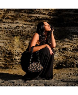 ARNOLDI Black Gold Hand-beaded Clutch Bag In Black & Gold