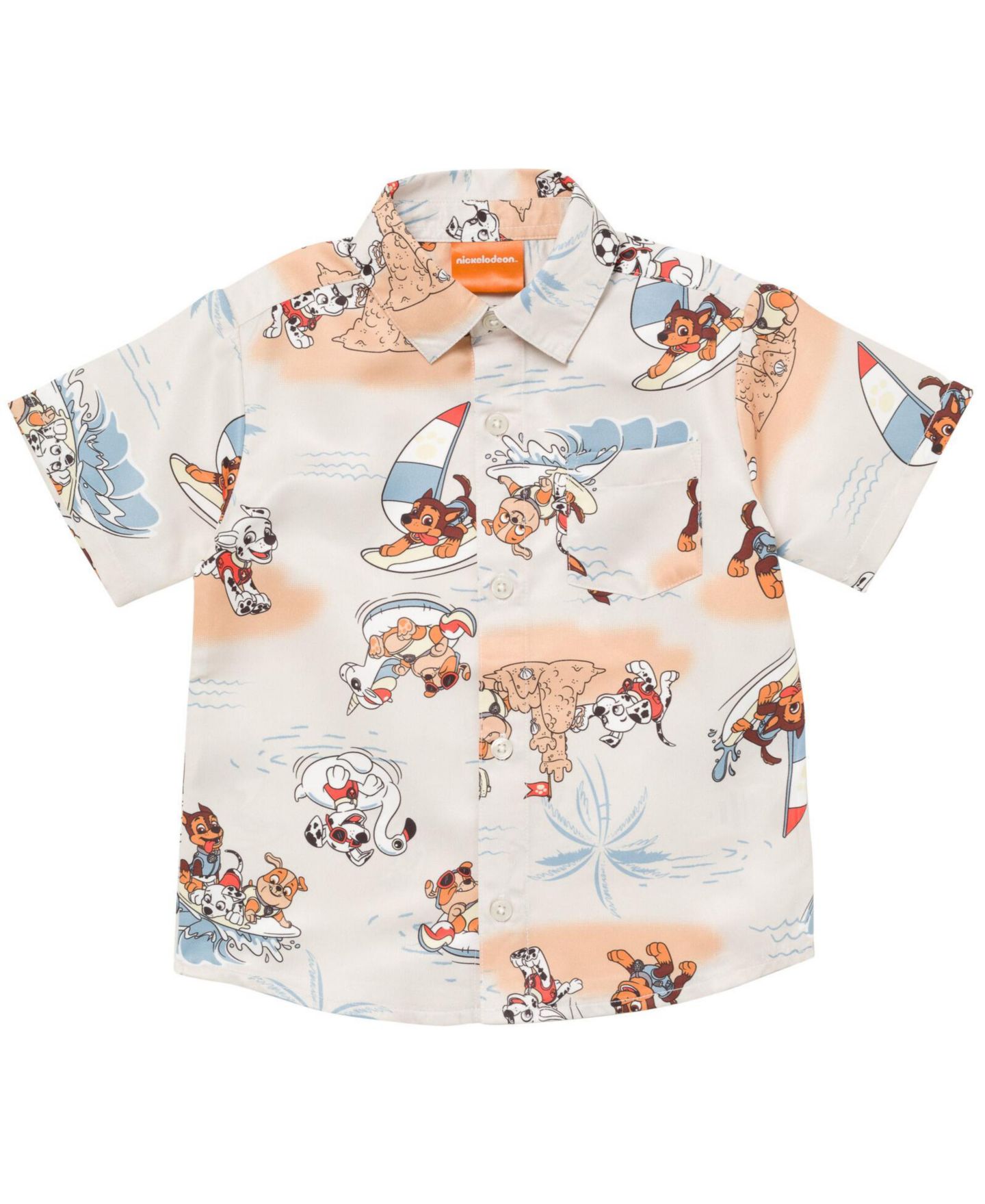 Рубашка Paw Patrol Matching Family Hawaiian Button Down Dress Shirt для мальчиков, цвет: Коричневый — фото 1