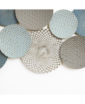 Distressed Multi-Color Pastels 47.4-Inch Wide Abstract Metal Wall Decor