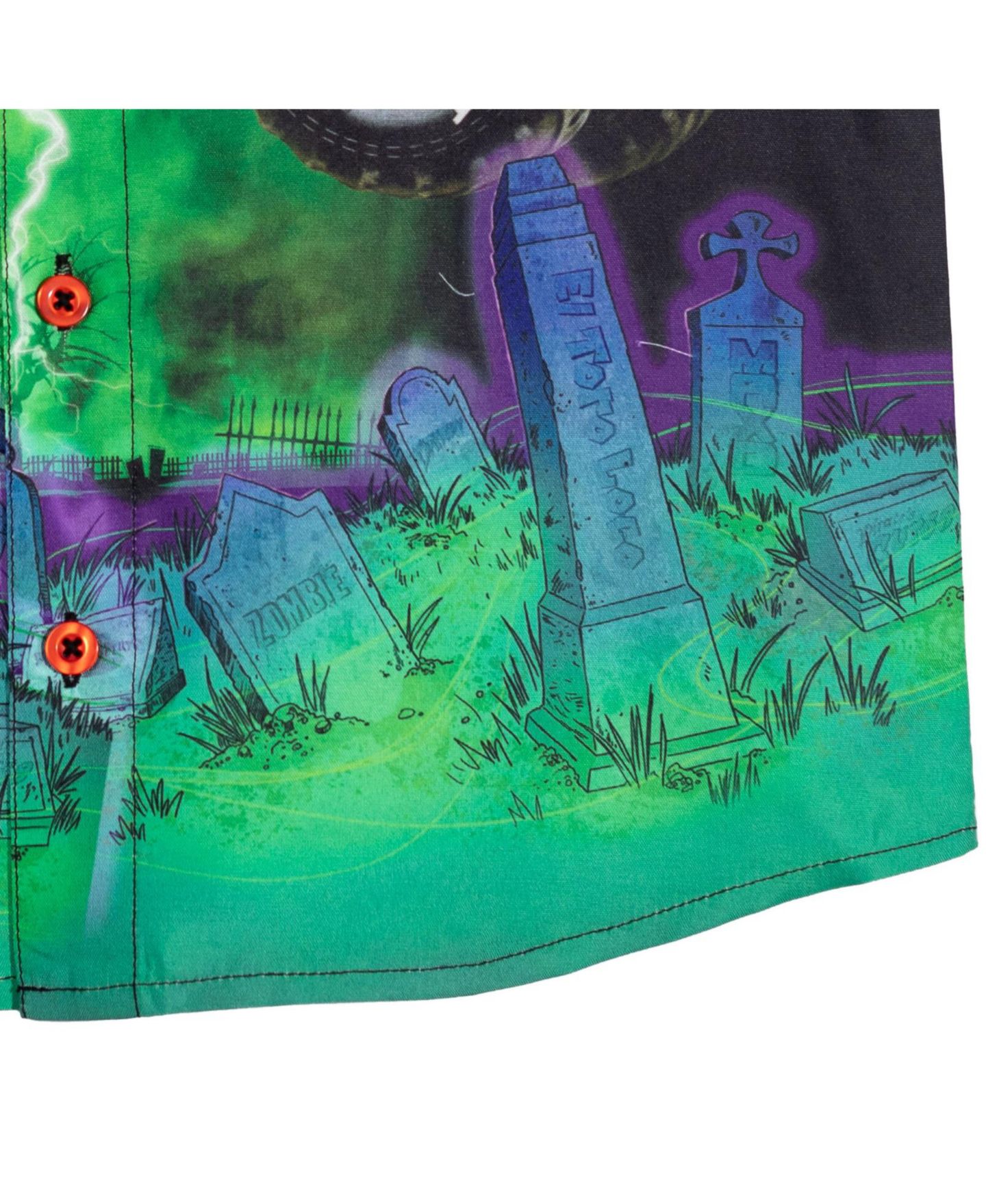 Рубашка Monster Jam Grave Digger Hawaiian Button Down Dress Shirt для мальчиков-малышей, цвет: Фиолетовый / Зелёный — фото 4