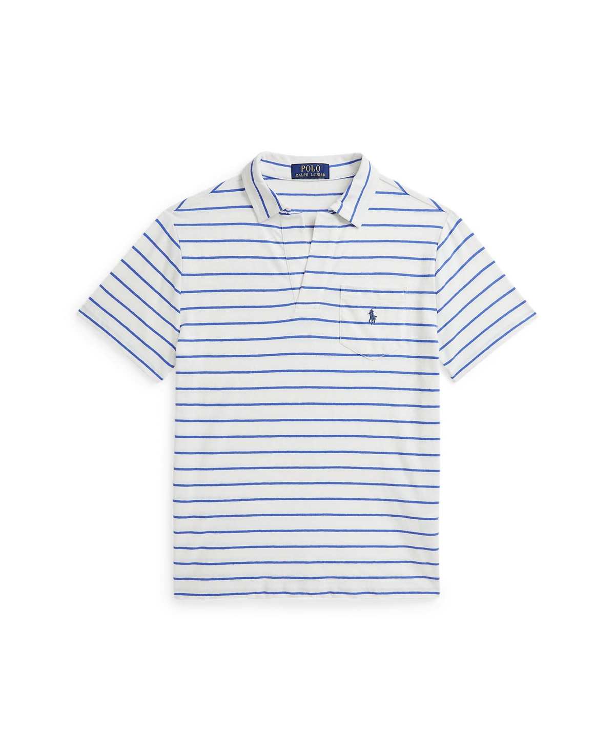 Polo Ralph Lauren Big Boys Striped Polo Shirt In Deckwash White,scottsdale Blue