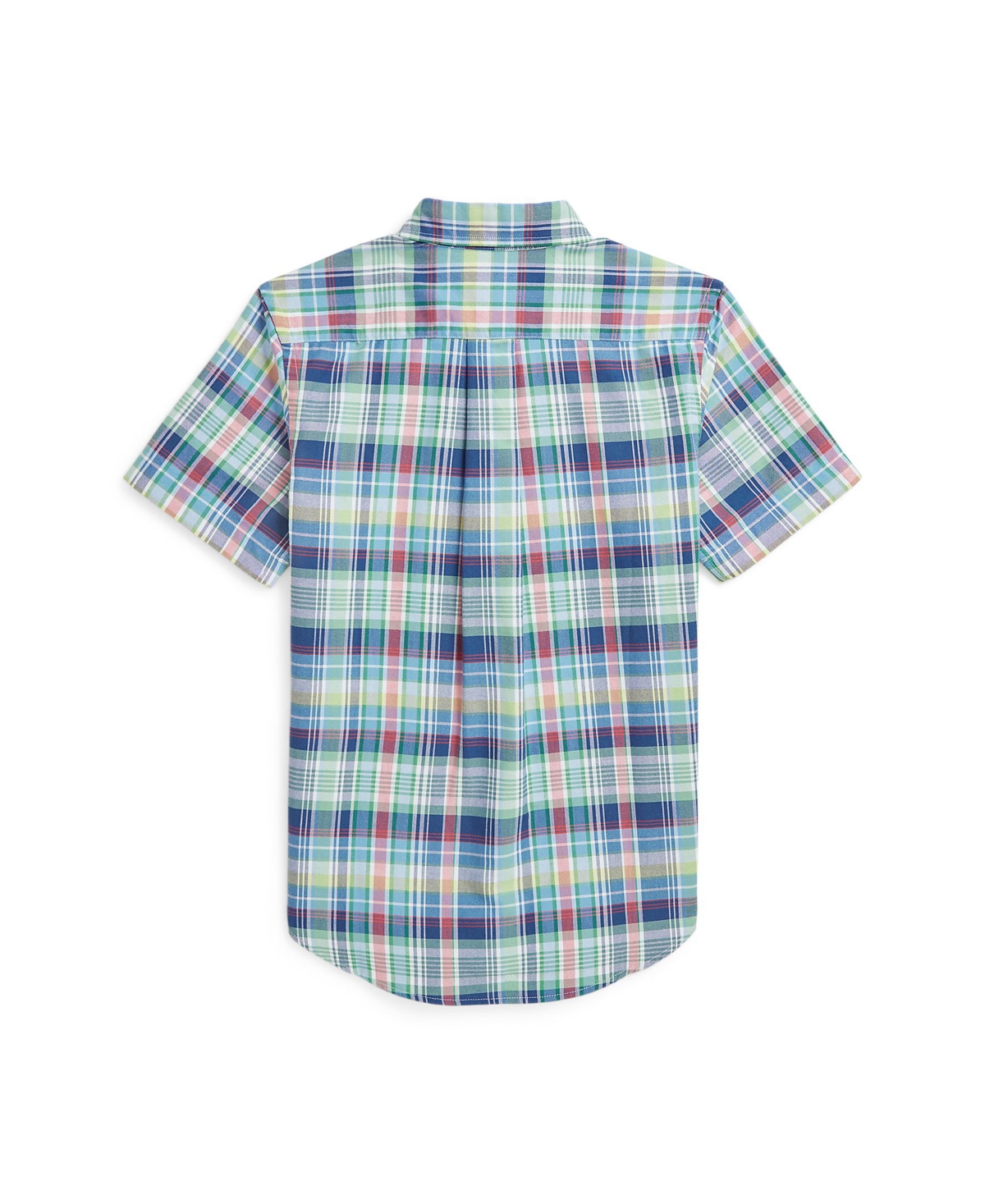 Polo Ralph Lauren Big Boys Plaid Oxford Short-sleeve Shirt In Navy,green Multi