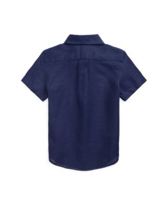 Toddler and Little Boys Linen Short-Sleeve Shirt