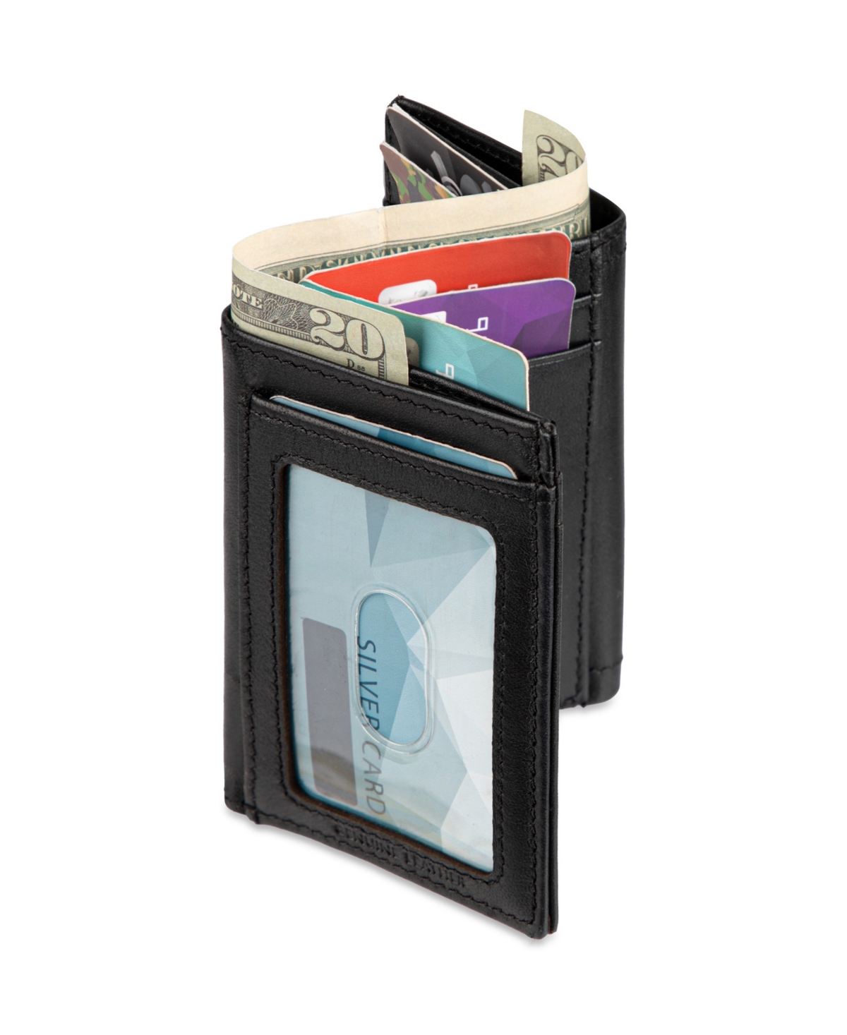 Dockers Men's Rfid Leather Z-fold Trifold Wallet In Black