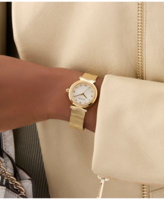 Women's Analog Gold-Tone Steel Mesh Watch, 28mm