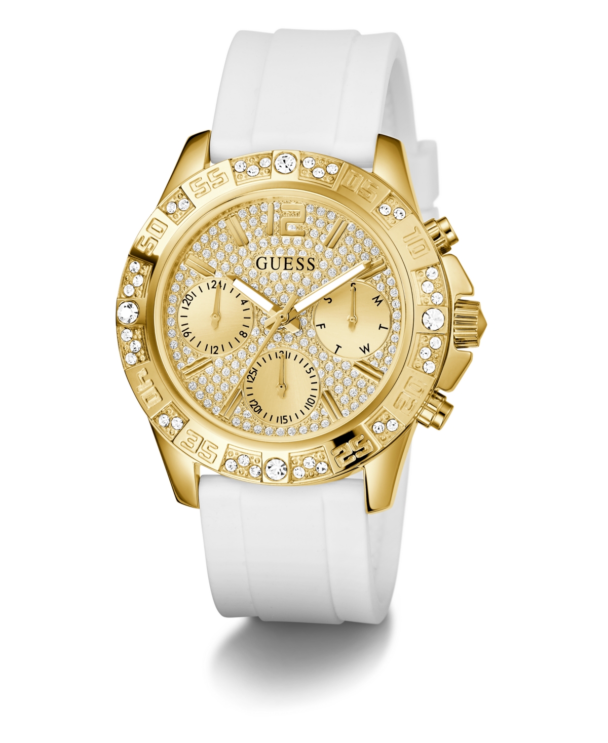 Guess Women's Multifunction White Silicone Watch, 40mm In White