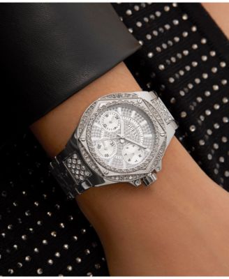 Women's Multifunction Silver-Tone Stainless Steel Watch, 38mm